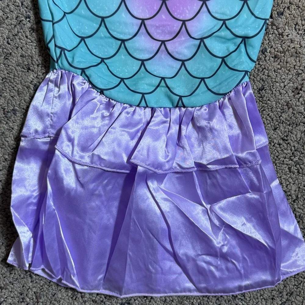 Funna Little Mermaid Costume Outfit Wig Necklace Headband Purse NEW Halloween